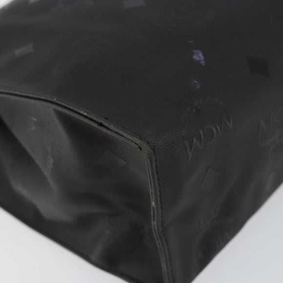 MCM Logogram Vicetos Clutch Bag PVC Black Auth am9105