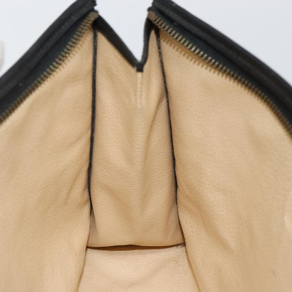 MCM Logogram Vicetos Clutch Bag PVC Black Auth am9105