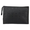 MCM Logogram Vicetos Clutch Bag PVC Black Auth am9105-3