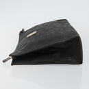 MCM Logogram Vicetos Clutch Bag PVC Black Auth am9105-5