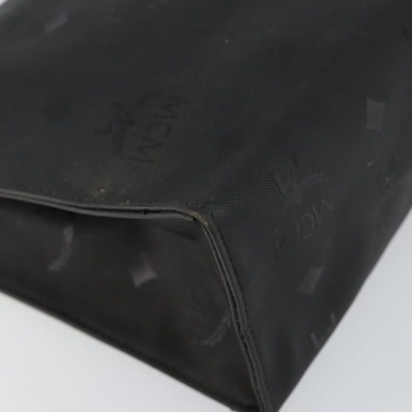 MCM Logogram Vicetos Clutch Bag PVC Black Auth am9105