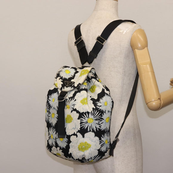 PRADA Backpack Nylon Black Silver Auth am9106