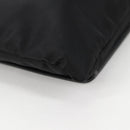 PRADA Clutch Bag Saffiano Nylon Zwart Zilver Auth am9108V-15