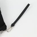 PRADA Clutch Bag Saffiano Nylon Zwart Zilver Auth am9108V-8