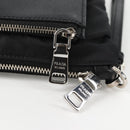 PRADA Clutch Bag Saffiano Nylon Zwart Zilver Auth am9108V-10