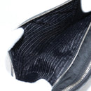 PRADA Clutch Bag Saffiano Nylon Black Silver Auth am9108V-18