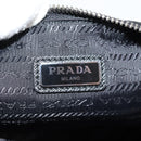 PRADA Clutch Bag Saffiano Nylon Black Silver Auth am9108V-19