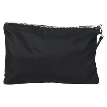 PRADA Clutch Bag Saffiano Nylon Black Silver Auth am9108V - 0