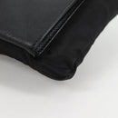 PRADA Clutch Bag Saffiano Nylon Zwart Zilver Auth am9108V-14