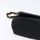 BALLY Chain Shoulder Bag Nylon Black Gold Auth am9111-14