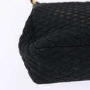 BALLY Chain Shoulder Bag Nylon Black Gold Auth am9111-15