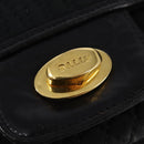 BALLY Chain Shoulder Bag Nylon Black Gold Auth am9111-17