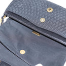 BALLY Chain Shoulder Bag Nylon Black Gold Auth am9111-18