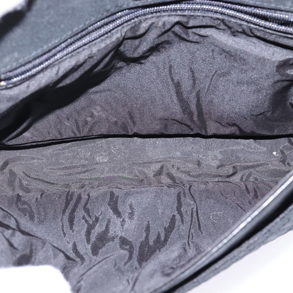 BALLY Chain Shoulder Bag Nylon Black Gold Auth am9111