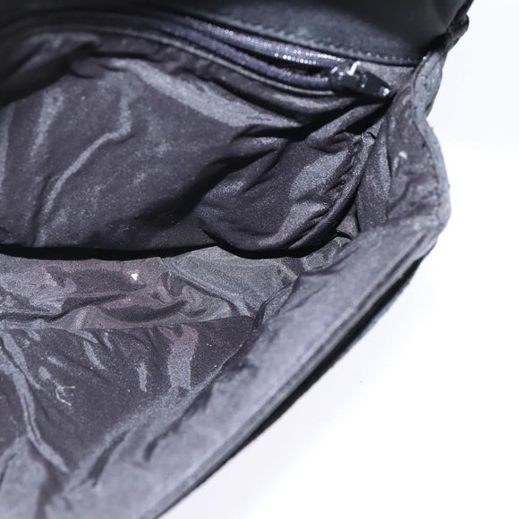 BALLY Chain Shoulder Bag Nylon Black Gold Auth am9111