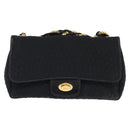 BALLY Chain Shoulder Bag Nylon Black Gold Auth am9111-13