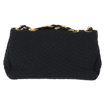 BALLY Chain Shoulder Bag Nylon Black Gold Auth am9111 - 0