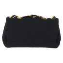 BALLY Chain Shoulder Bag Nylon Black Gold Auth am9111-2