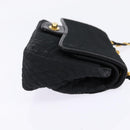 BALLY Chain Shoulder Bag Nylon Black Gold Auth am9111-4