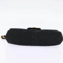 BALLY Chain Shoulder Bag Nylon Black Gold Auth am9111-5