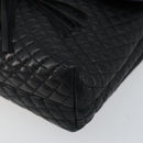 BALLY Chain Shoulder Bag Leather Black Gold Auth am9112-9