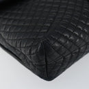 BALLY Chain Shoulder Bag Leather Black Gold Auth am9112-14