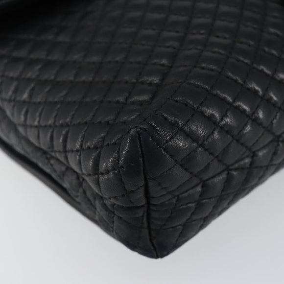 BALLY Chain Shoulder Bag Leather Black Gold Auth am9112