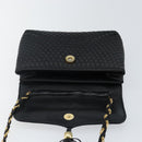 BALLY Chain Shoulder Bag Leather Black Gold Auth am9112-10