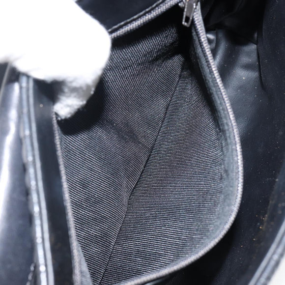 BALLY Chain Shoulder Bag Leather Black Gold Auth am9112