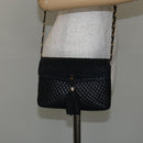 BALLY Chain Shoulder Bag Leather Black Gold Auth am9112-23