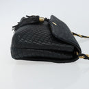 BALLY Chain Shoulder Bag Leather Black Gold Auth am9112-3