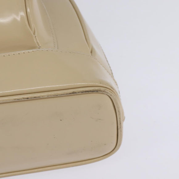 GUCCI Bamboo Body Bag Patent leather Beige Gold 007 2113 0127 Auth am9114