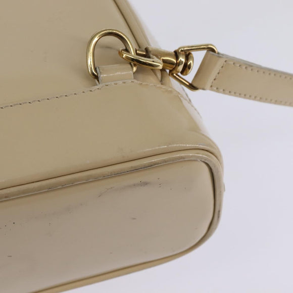GUCCI Bamboo Body Bag Patent leather Beige Gold 007 2113 0127 Auth am9114