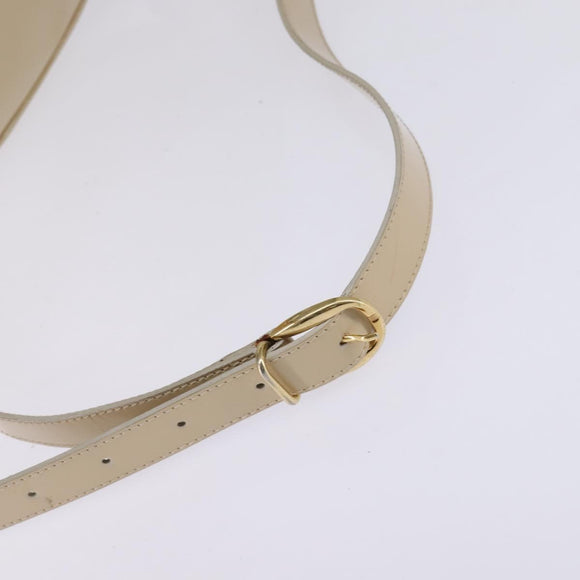 GUCCI Bamboo Body Bag Patent leather Beige Gold 007 2113 0127 Auth am9114