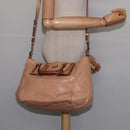 Chloe Etel Hand Bag Leather 2way Beige Gold Auth am9116-24