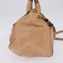 Chloe Etel Hand Bag Leather 2way Beige Gold Auth am9116-3
