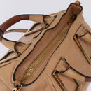 Chloe Etel Hand Bag Leather 2way Beige Gold Auth am9116-6