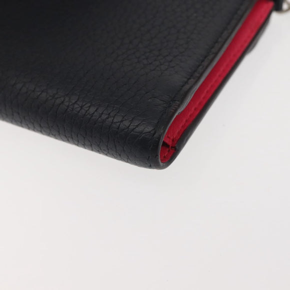 Christian Dior Bifold Wallet Leather Navy Auth am9127