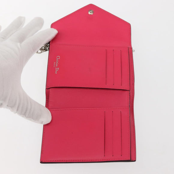 Christian Dior Bifold Wallet Leather Navy Auth am9127