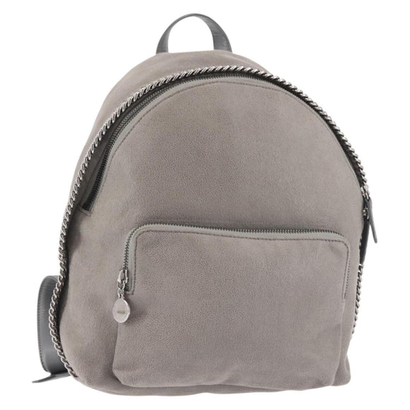 Stella MacCartney Falabella Chain Backpack Suede Gray Silver 410905 Auth am9133