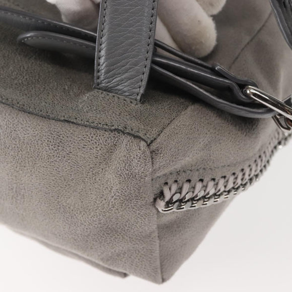 Stella MacCartney Falabella Chain Backpack Suede Gray Silver 410905 Auth am9133