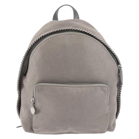 Stella MacCartney Falabella Chain Backpack Suede Gray Silver 410905 Auth am9133