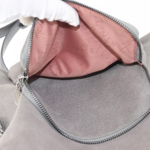 Stella MacCartney Falabella Chain Backpack Suede Gray Silver 410905 Auth am9133