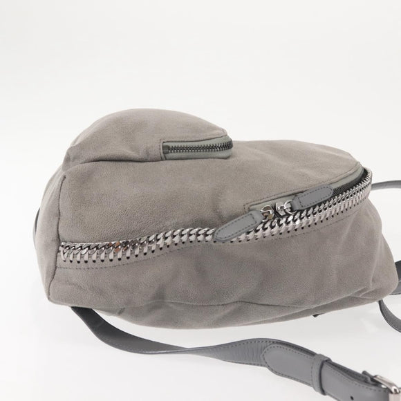 Stella MacCartney Falabella Chain Backpack Suede Gray Silver 410905 Auth am9133