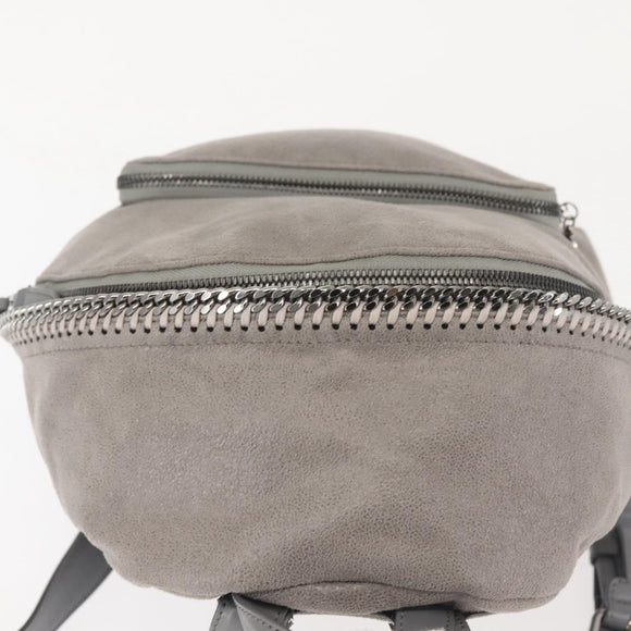 Stella MacCartney Falabella Chain Backpack Suede Gray Silver 410905 Auth am9133