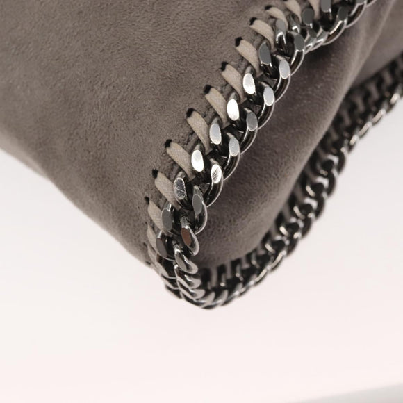 Stella MacCartney Chain Falabella Bag Suede Gray Silver 371223 Auth am9134