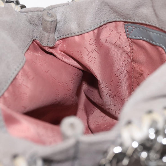 Stella MacCartney Chain Falabella Bag Suede Gray Silver 371223 Auth am9134