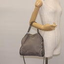 Stella MacCartney Chain Falabella Bag Suede Gray Silver 371223 Auth am9134-23
