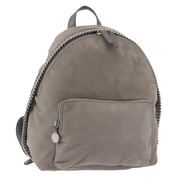 Stella MacCartney Falabella Chain Backpack Suede Gray Silver 410905 Auth am9135
