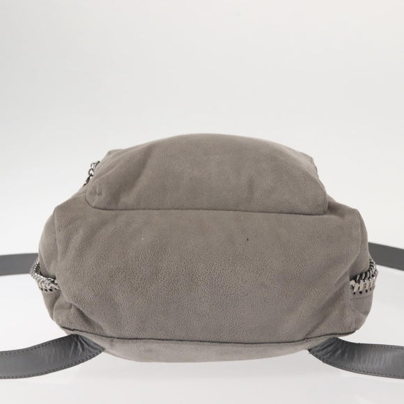 Stella MacCartney Falabella Chain Backpack Suede Gray Silver 410905 Auth am9135